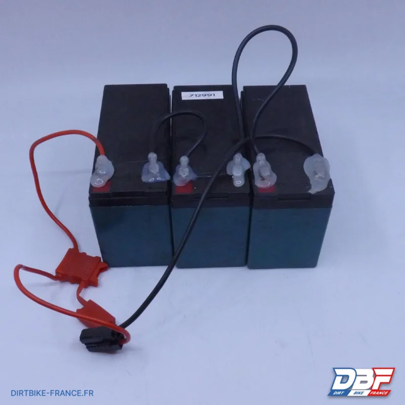 PACK BATTERIE POCKET BIKE MX ELEC 3XBATTERIES 12V9AH+PORTE FUSIBLE+ CABLES, Dirt Bike France - Photo N°1