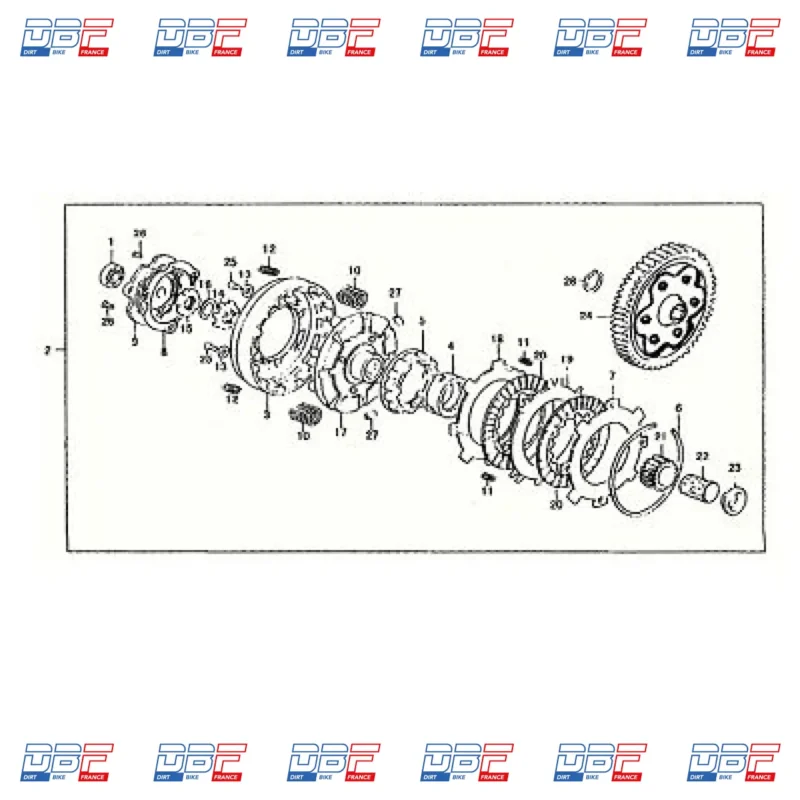 PIGNON PRIMAIRE EMBRAYAGE 69 dents DAX SKYTEAM, Dirt Bike France - Photo N°1