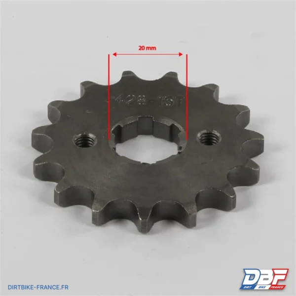 Pignon sortie de boite 428 - ø20mm 15 dents, photo 2 sur Dirt Bike France
