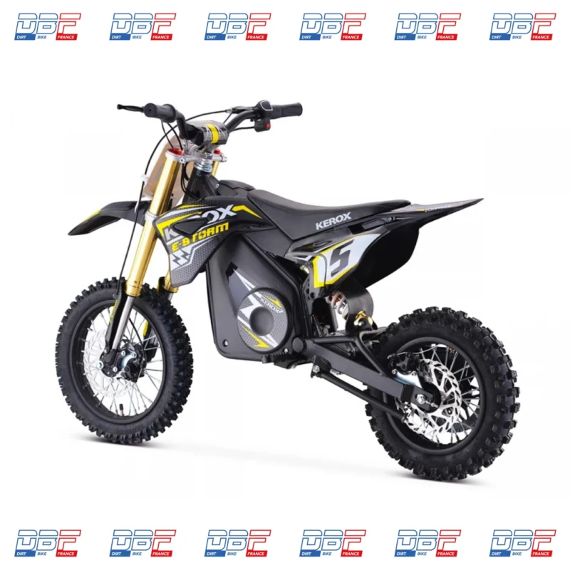 Pit Bike électrique 1000W enfant KEROX E-STORM JAUNE, Dirt Bike France - Photo N°5