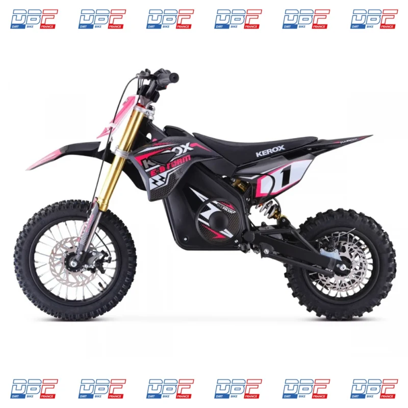 Pit Bike électrique 1000W enfant KEROX E-STORM ROSE, Dirt Bike France - Photo N°4