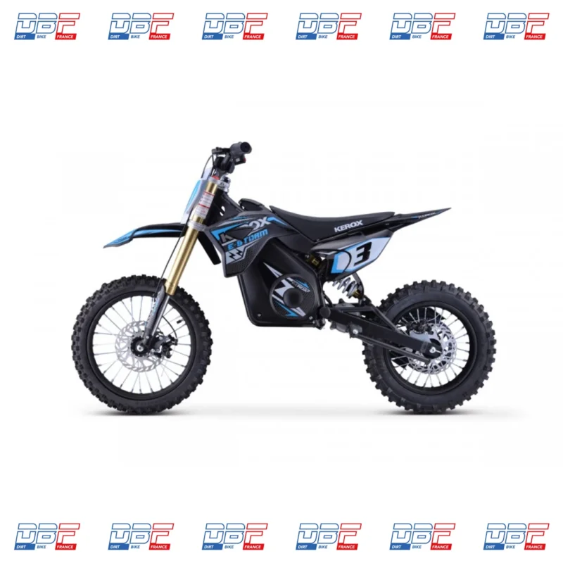 Pit Bike électrique 1300W enfant KEROX E-STORM BLEU, Dirt Bike France - Photo N°5