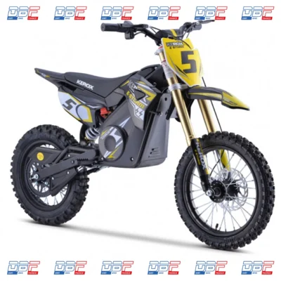 Pit Bike électrique 1300W enfant KEROX E-STORM JAUNE Dirt Bike France