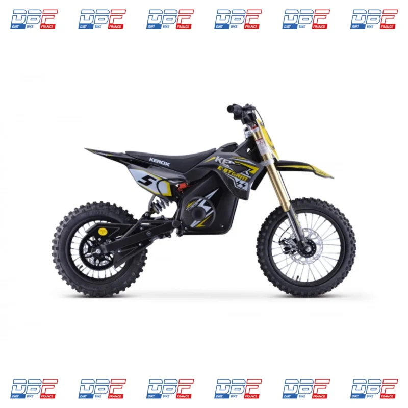 Pit Bike électrique 1300W enfant KEROX E-STORM JAUNE, Dirt Bike France - Photo N°4