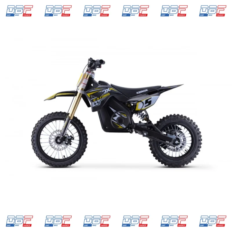 Pit Bike électrique 1300W enfant KEROX E-STORM JAUNE, Dirt Bike France - Photo N°5