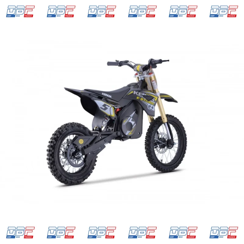 Pit Bike électrique 1300W enfant KEROX E-STORM JAUNE, Dirt Bike France - Photo N°6