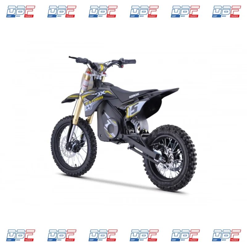 Pit Bike électrique 1300W enfant KEROX E-STORM JAUNE, Dirt Bike France - Photo N°7