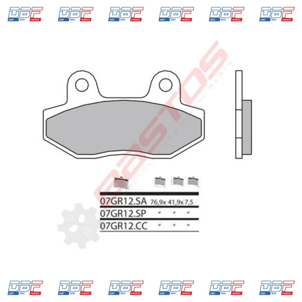 Plaquettes de frein BREMBO 07GR12CC Dirt Bike France photo 2