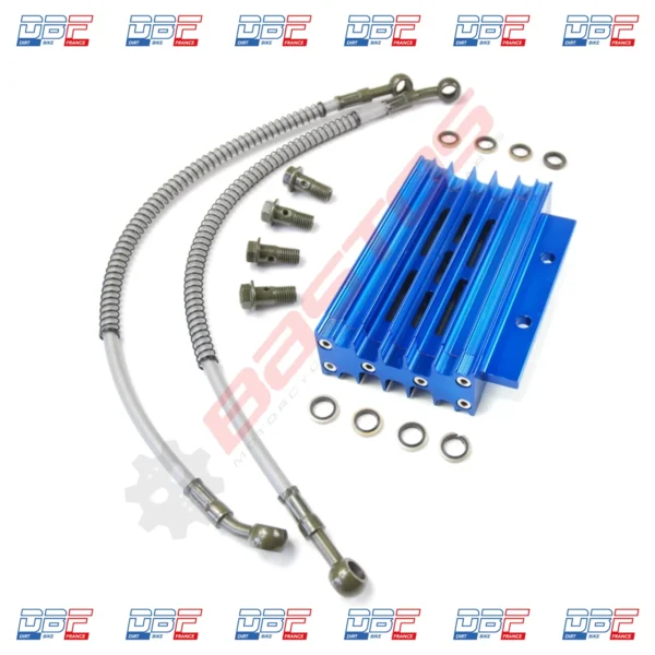 Radiateur aluminium BLEU + Raccords Dirt Bike France