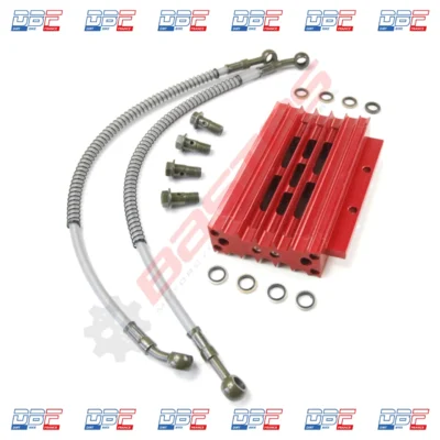 Radiateur aluminium ROUGE + Raccords Dirt Bike France