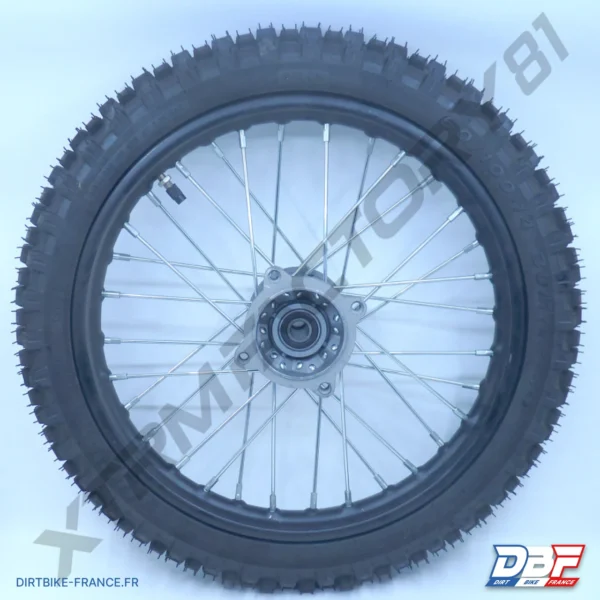ROUE AVANT 14' 60/100-14 MOYEU GRIS JANTE NOIRE ENTRAXE 100MM RLMT D14MM DIRT BIKE, photo 2 sur Dirt Bike France