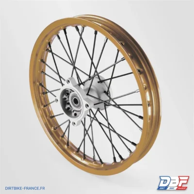 Roue avant aluminium 14" ø15 Gold, photo 1 sur Dirt Bike France