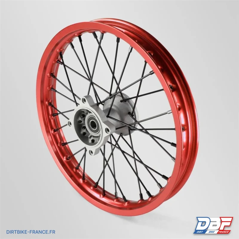 Roue avant aluminium 14″ ø15 Rouge, Dirt Bike France - Photo N°1