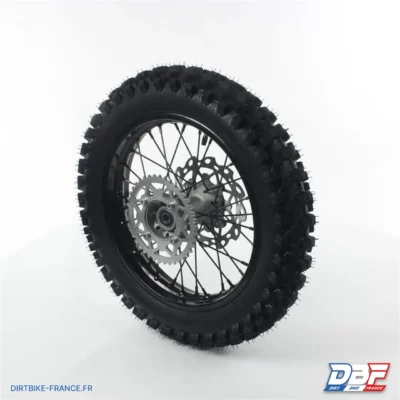 Roue complete arriere acier avec pneu YUANXING noire 14" - ø15, photo 1 sur Dirt Bike France