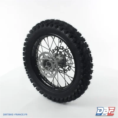 Roue complete arriere acier avec pneu YUANXING noire 16" - ø15, photo 1 sur Dirt Bike France