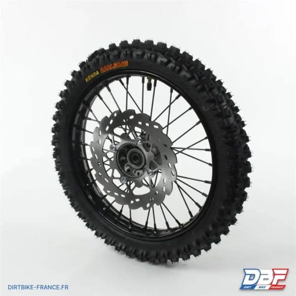 Roue complete avant acier avec pneu kenda noire 14" - ø15, photo 1 sur Dirt Bike France