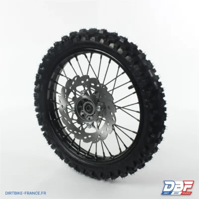 Roue complete avant acier avec pneu YUANXING noire 14" - ø15, photo 1 sur Dirt Bike France