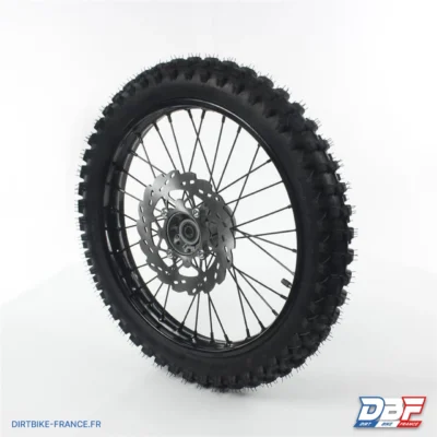 Roue complete avant acier avec pneu YUANXING noire 17" - ø15, photo 1 sur Dirt Bike France