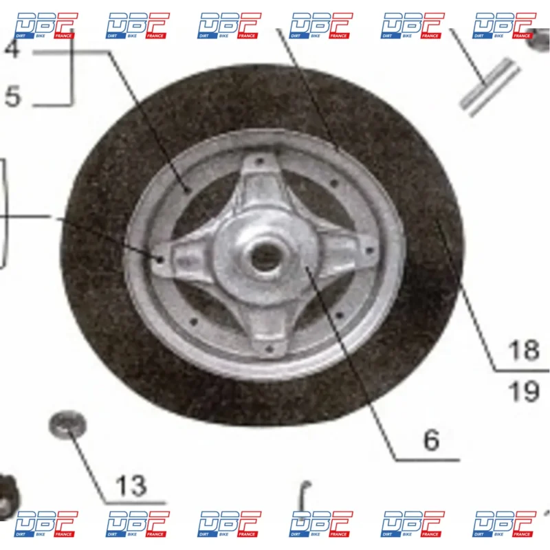 ROUE COMPLETE AVANT DAX SKYTEAM axe de 10mm, Dirt Bike France - Photo N°1