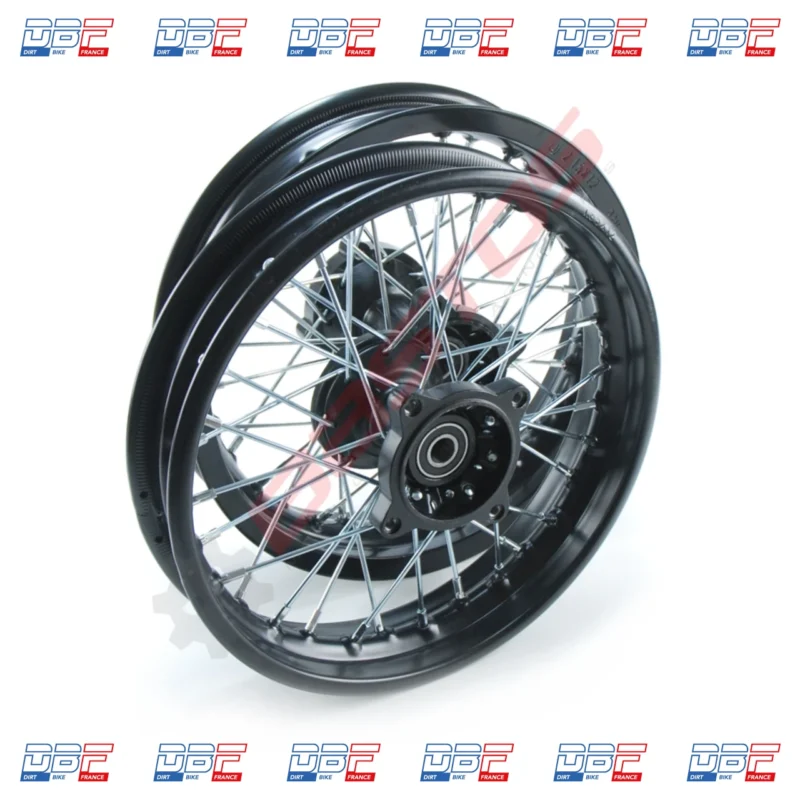 Set de jantes acier supermotard 12×1,85 axe 15 mm, Dirt Bike France - Photo N°1