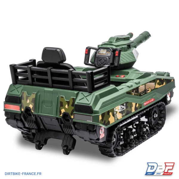 Tank militaire électrique enfant avec son canon tireur Vert, photo 3 sur Dirt Bike France