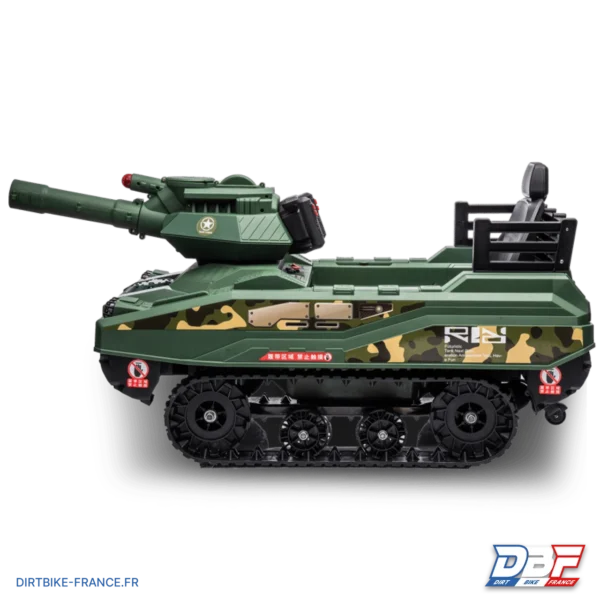 Tank militaire électrique enfant avec son canon tireur Vert, photo 5 sur Dirt Bike France