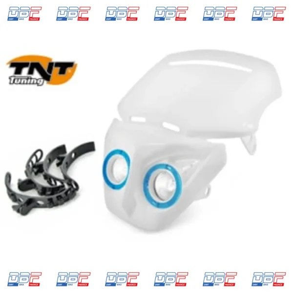 Tete de fourche blanche transformer halogenes+leds, PIECES DETACHEES Dirt Bike France