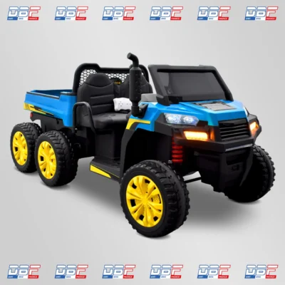 Tracteur électrique enfant 6x6 avec benne basculante Bleu Dirt Bike France