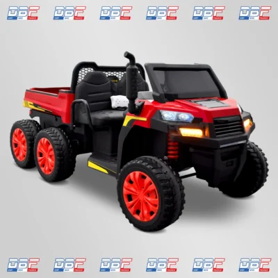 Tracteur électrique enfant 6x6 avec benne basculante Rouge Dirt Bike France