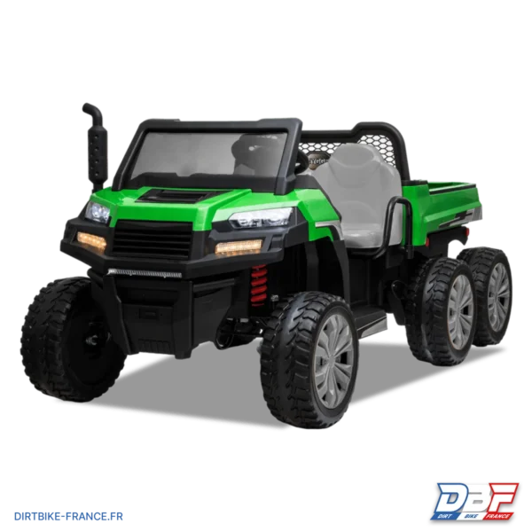 Tracteur électrique enfant 6x6 avec benne basculante Vert, photo 4 sur Dirt Bike France