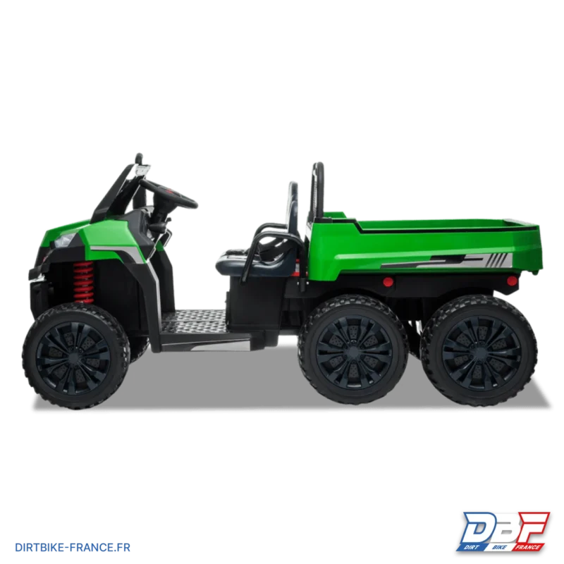 Tracteur électrique enfant 6×6 avec benne basculante Vert, Dirt Bike France - Photo N°5