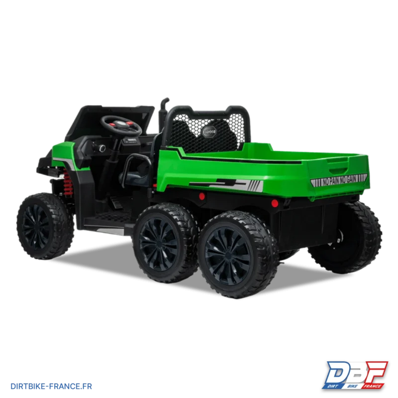 Tracteur électrique enfant 6×6 avec benne basculante Vert, Dirt Bike France - Photo N°7