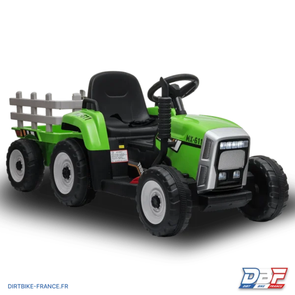 Tracteur électrique enfant avec remorque Vert, photo 1 sur Dirt Bike France