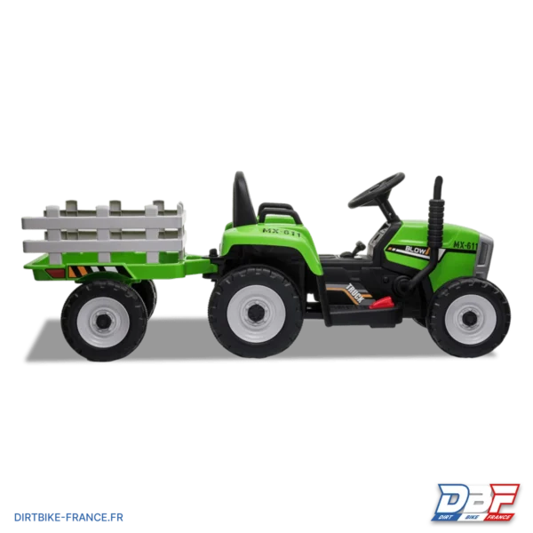Tracteur électrique enfant avec remorque Vert, photo 3 sur Dirt Bike France