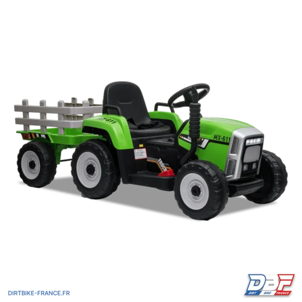 Tracteur électrique enfant avec remorque Vert, photo 5 sur Dirt Bike France