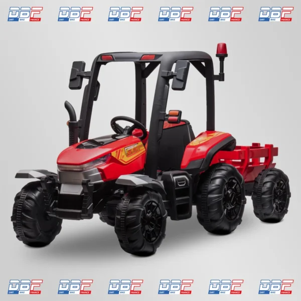 Tracteur enfant électrique agricole xl avec remorque Rouge