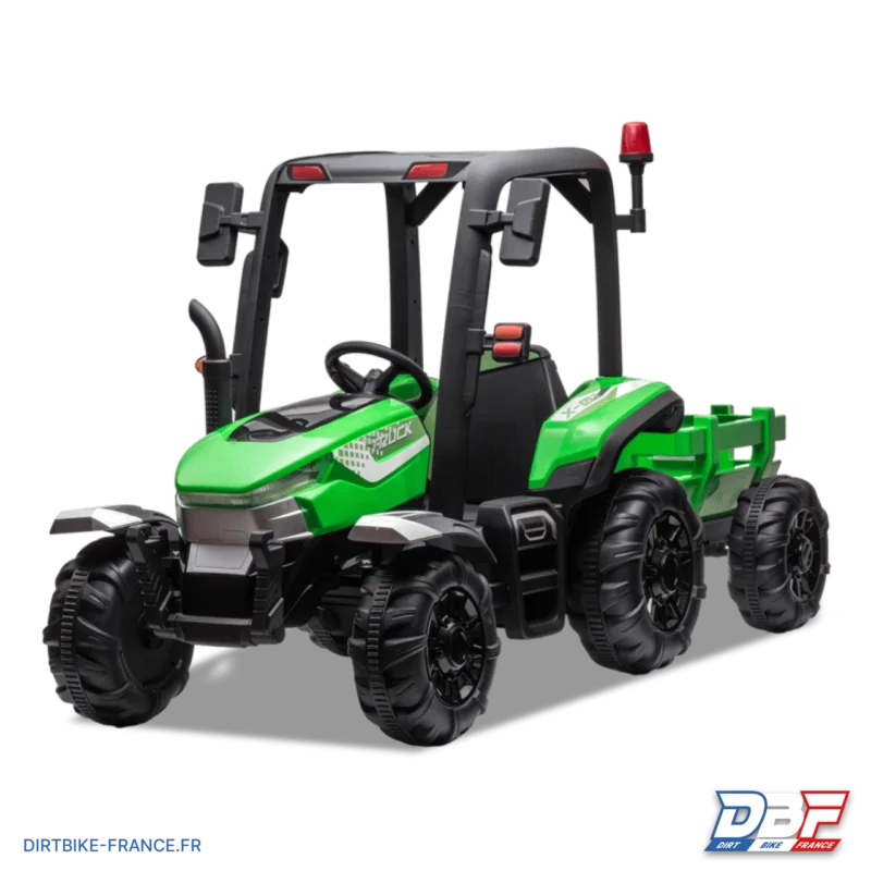 Tracteur enfant électrique agricole xl avec remorque Vert, Dirt Bike France - Photo N°3