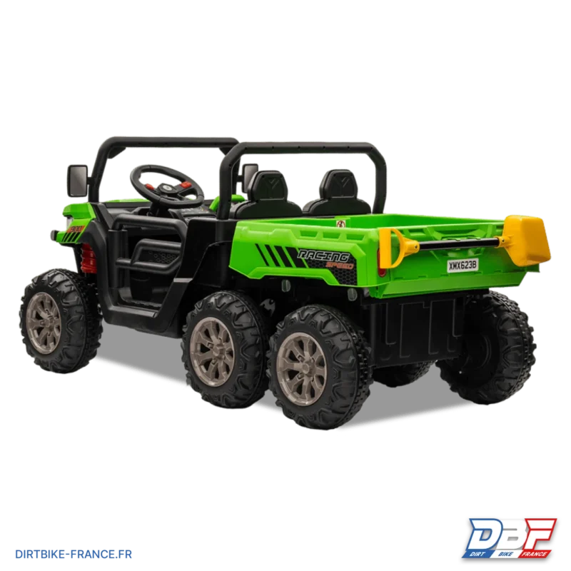 Utilitaire électrique enfant 6×6 avec benne basculante Vert, Dirt Bike France - Photo N°4