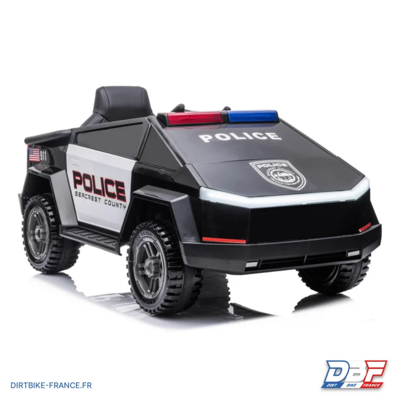 Voiture électrique enfant 12V, Tesla Cybertruck Police, Dirt Bike France - Photo N°2