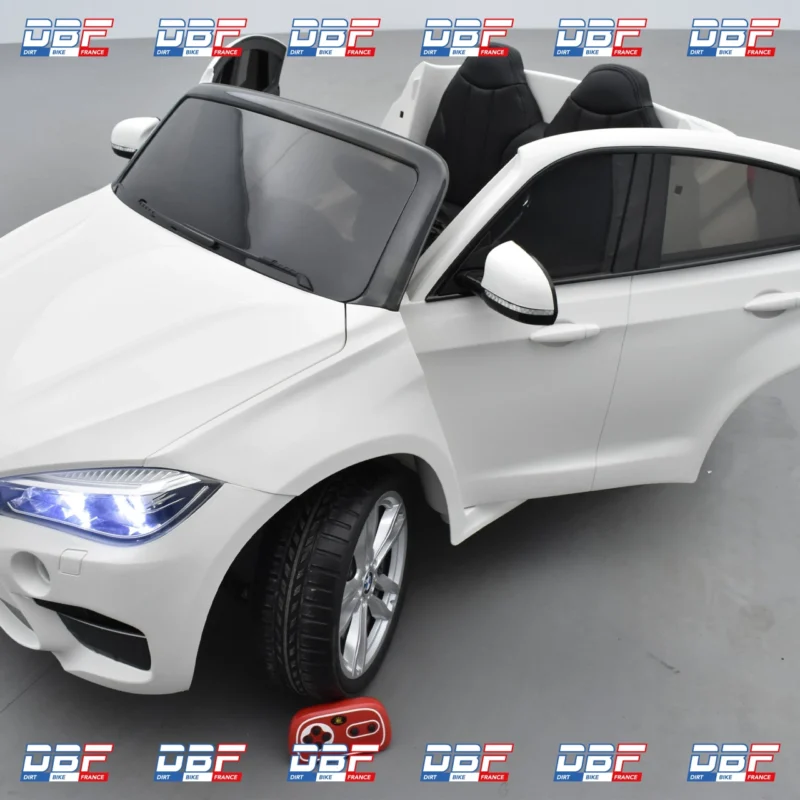 Voiture électrique enfant bmw x6m 2 places Blanc, Dirt Bike France - Photo N°6