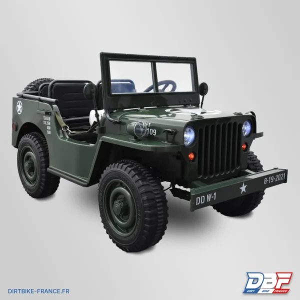 Voiture électrique enfant jeep willys 3 places 12V Vert, photo 1 sur Dirt Bike France