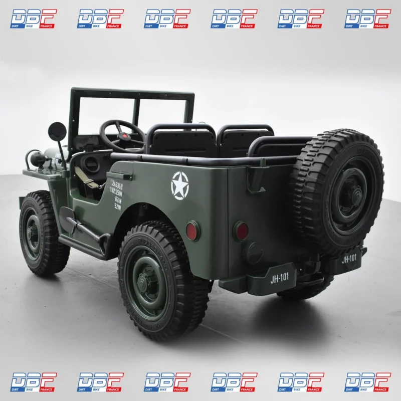 Voiture électrique enfant jeep willys 3 places 24V Vert, Dirt Bike France - Photo N°10