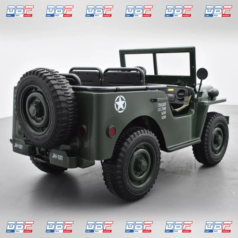 Voiture électrique enfant jeep willys 3 places 24V Vert, Dirt Bike France - Photo N°8