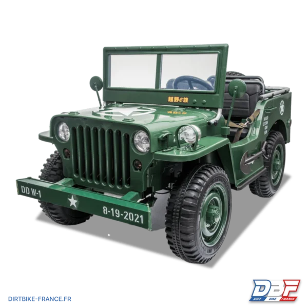 Voiture électrique enfant jeep willys 3 places 24V Vert, photo 2 sur Dirt Bike France
