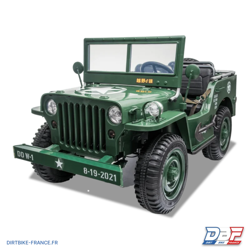 Voiture électrique enfant jeep willys 3 places 24V Vert, Dirt Bike France - Photo N°2