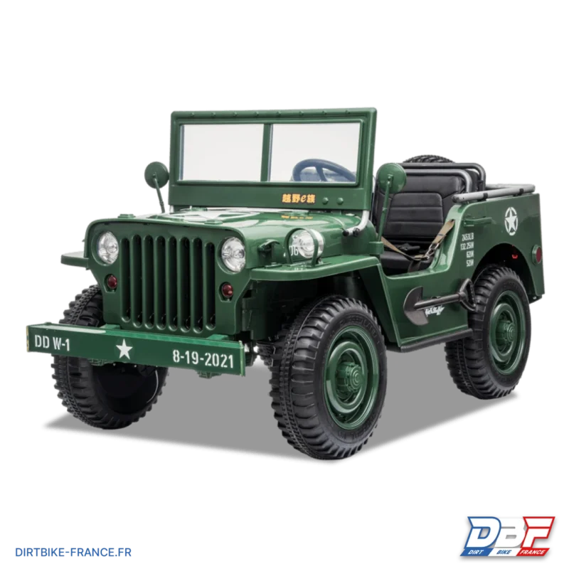 Voiture électrique enfant jeep willys 3 places 24V Vert, Dirt Bike France - Photo N°3