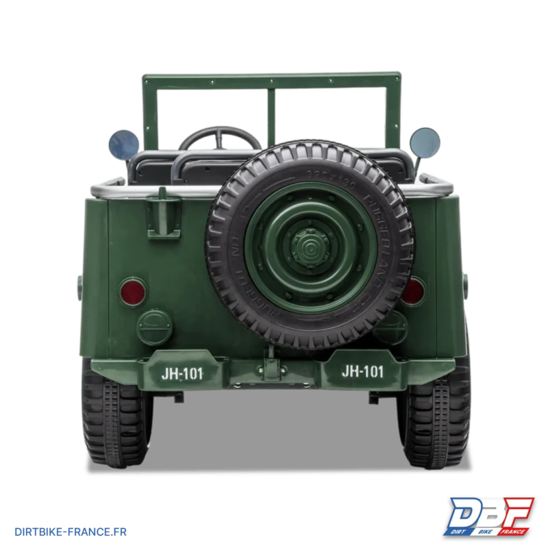 Voiture électrique enfant jeep willys 3 places 24V Vert, Dirt Bike France - Photo N°5