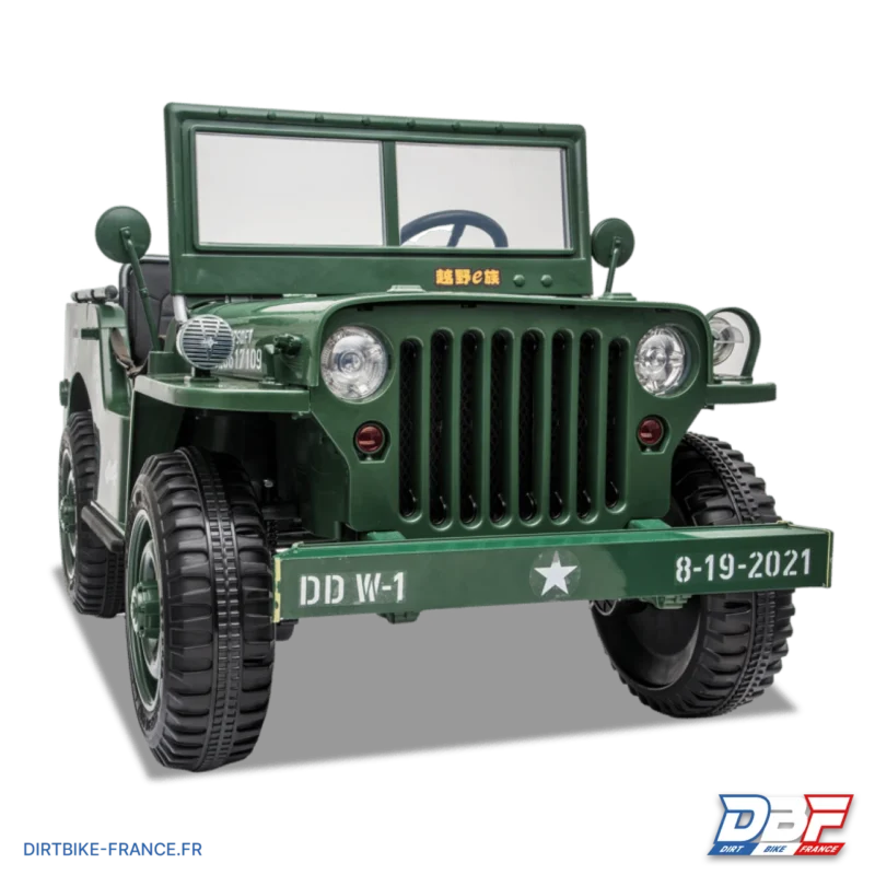 Voiture électrique enfant jeep willys 3 places 24V Vert, Dirt Bike France - Photo N°6