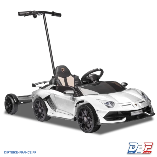Voiture électrique enfant lamborghini aventador avec porteur Blanc, photo 1 sur Dirt Bike France