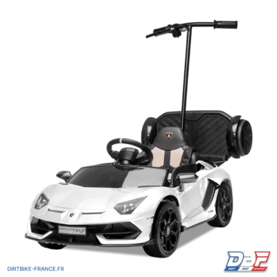 Voiture électrique enfant lamborghini aventador avec porteur Blanc, photo 2 sur Dirt Bike France